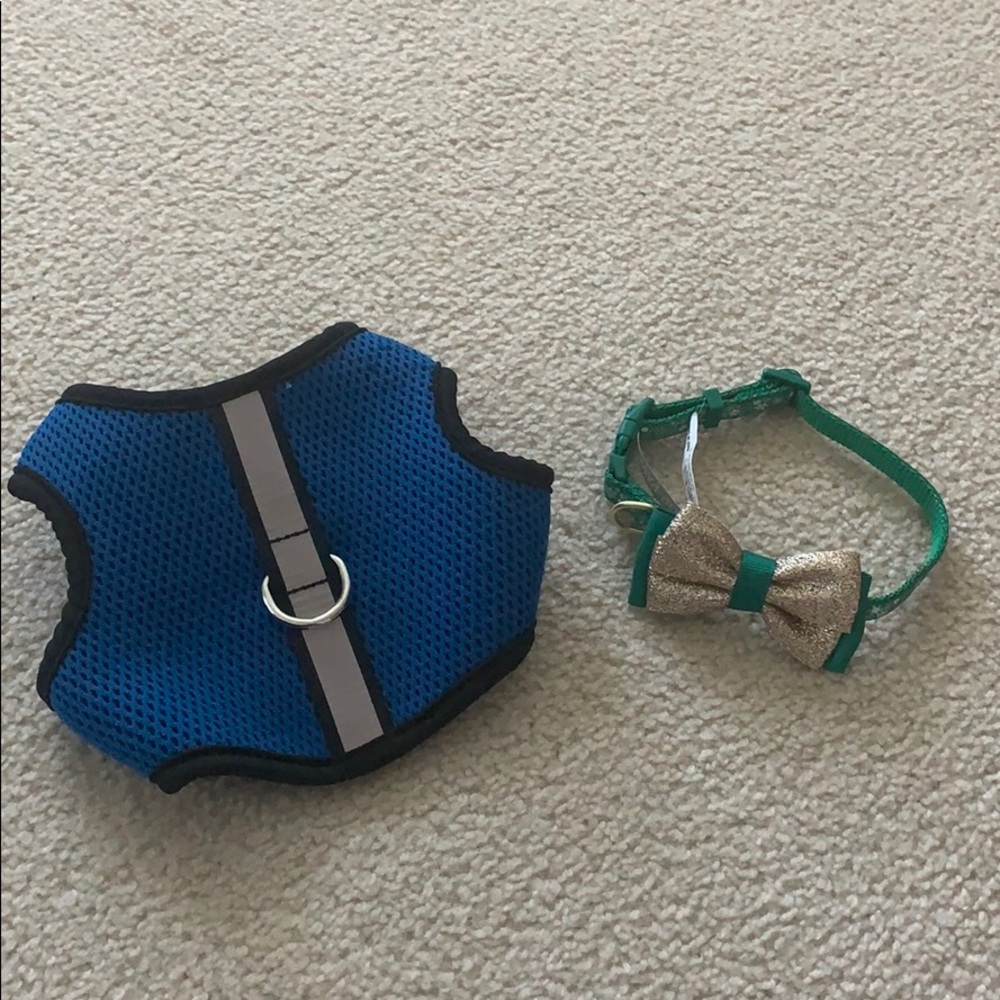 NWOT Top Paw dog harness and holiday collar (new)